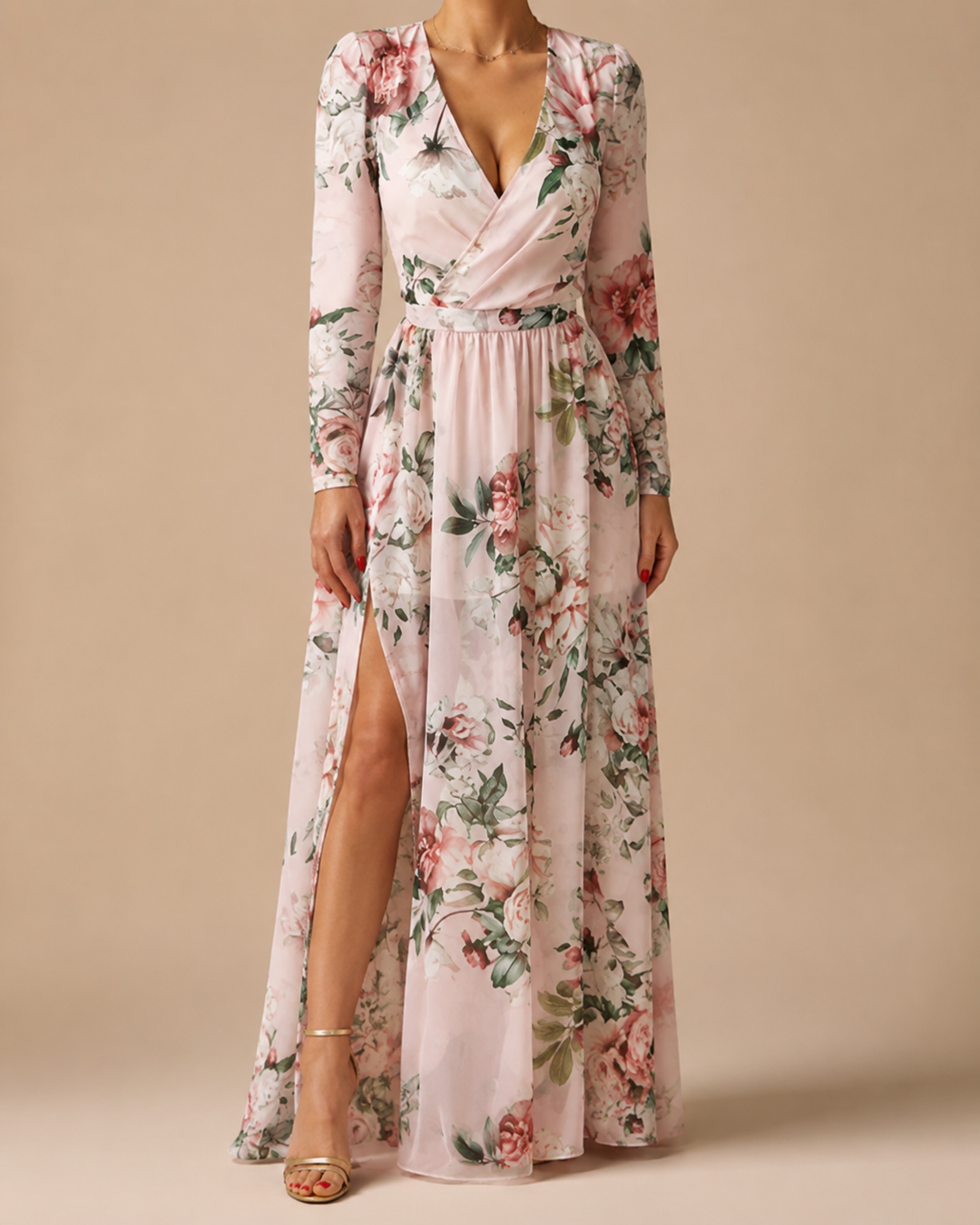 Bohemian Chiffon Long Sleeve Maxi Dress