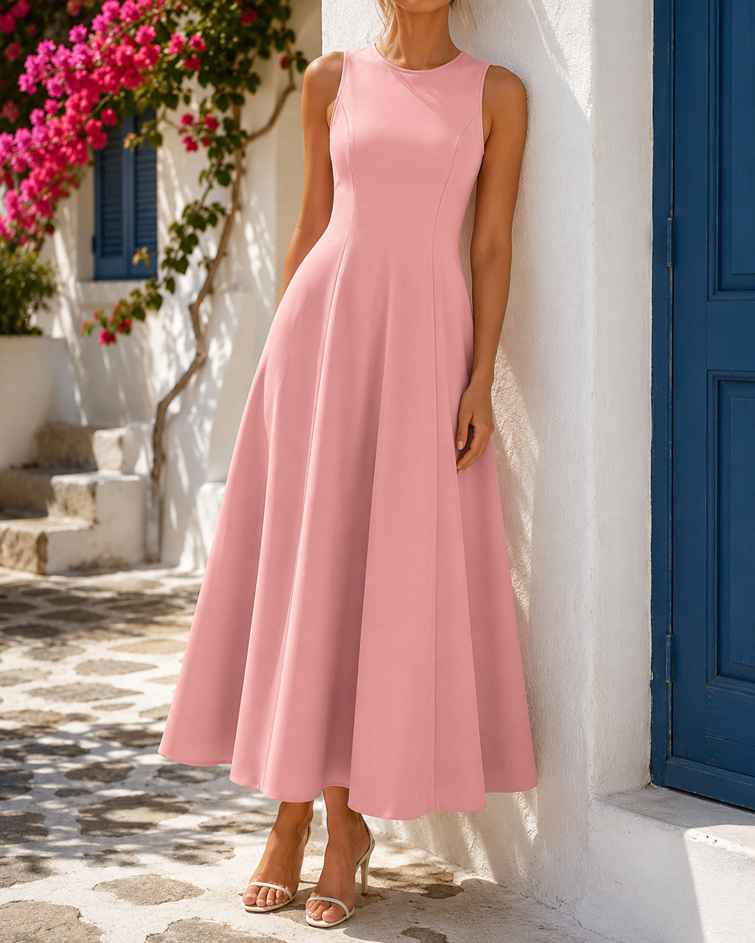Sleeveless Slim Fit Longline Midi Dress