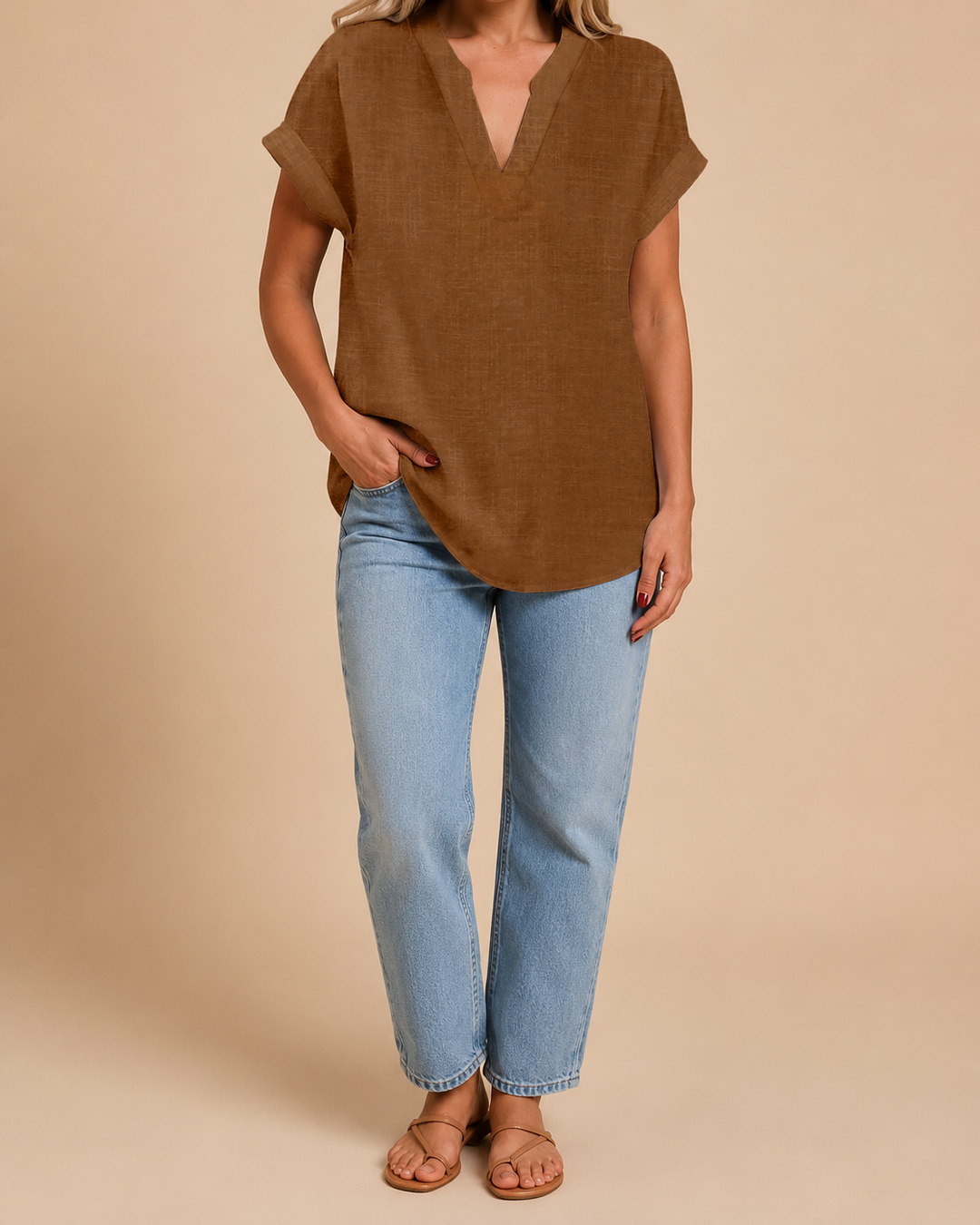 Cotton Short Sleeve Button Front Shirt